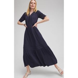 Chico’s Silk Blend Ric Rac Trim Dress Size 0 / NWT